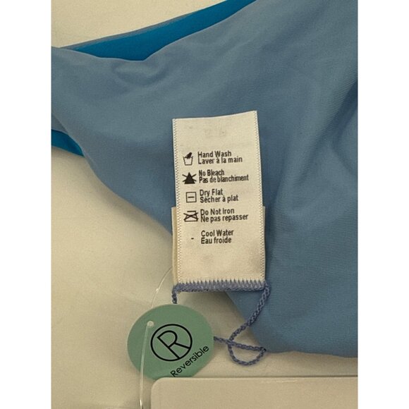 L Space Womens Reversible Bikini Top Large Blue & Light Blue - Picture 4 of 7